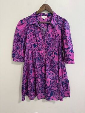 Umgee Purple and Pink Floral Mini Dress